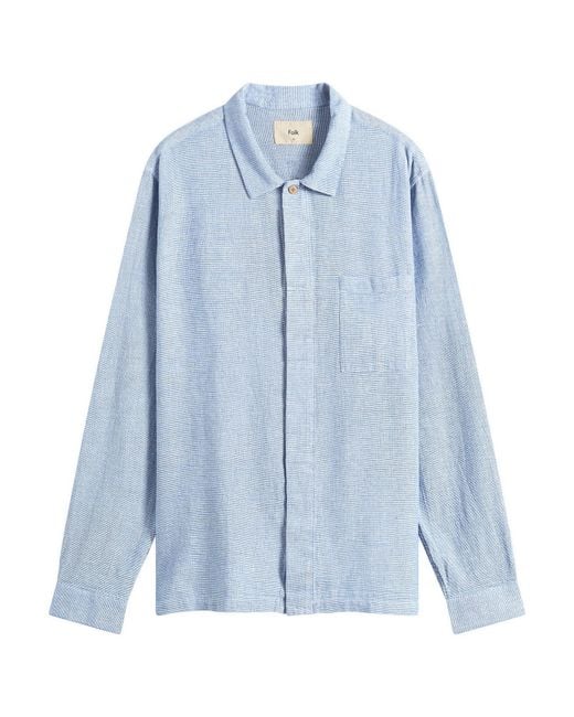Folk Blue Patch Shirt for men