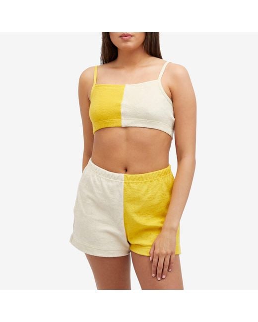 Howlin' By Morrison Yellow Howlin' Spooky-Doo Mixed Towelling Crop Top