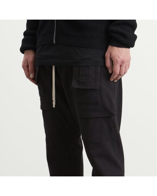 Rick Owens Black Creatch Cargo Trousers for men