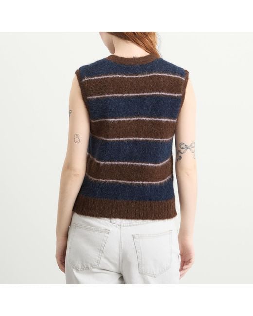 Samsøe & Samsøe Blue Sajeanne Hairy Knit Vest Top
