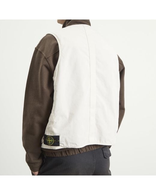 Stone Island Natural Cotton Nylon Micro Ripstop Utility Vest for men