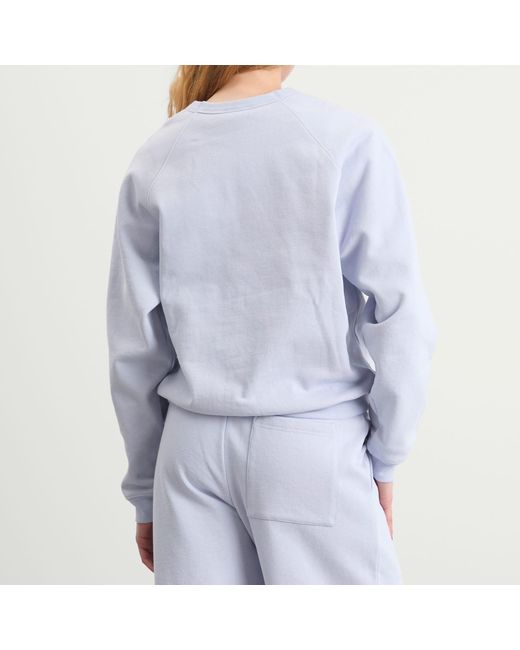 Dime Blue Cursive Logo Crewneck