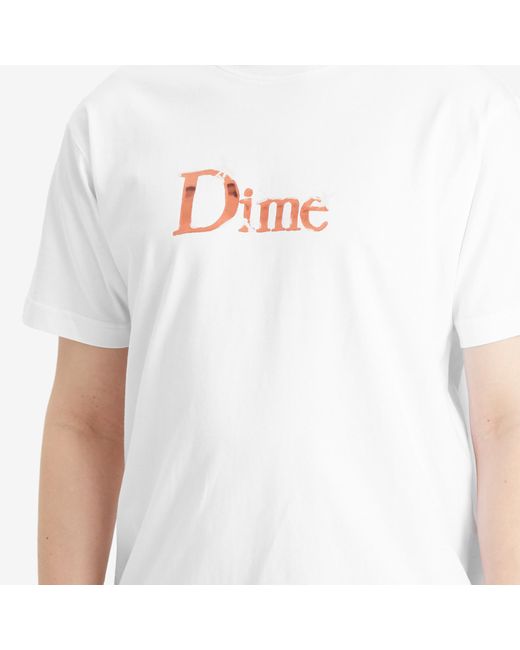 Dime White Classic Shiny T-Shirt for men