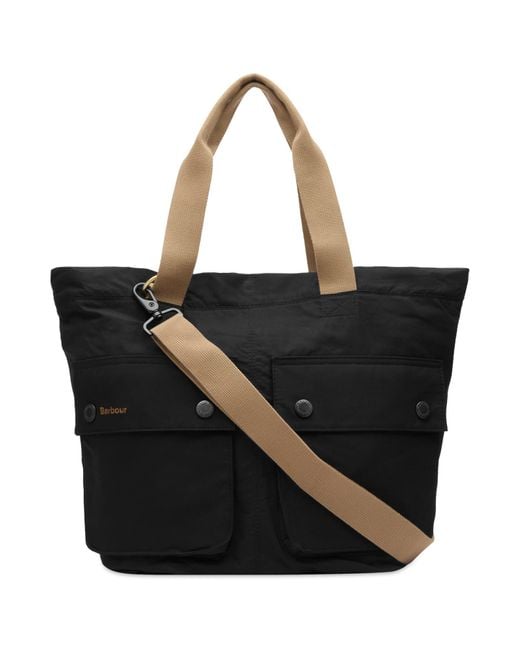 Barbour Black Heritage + Transport Carry All Tote Bag for men