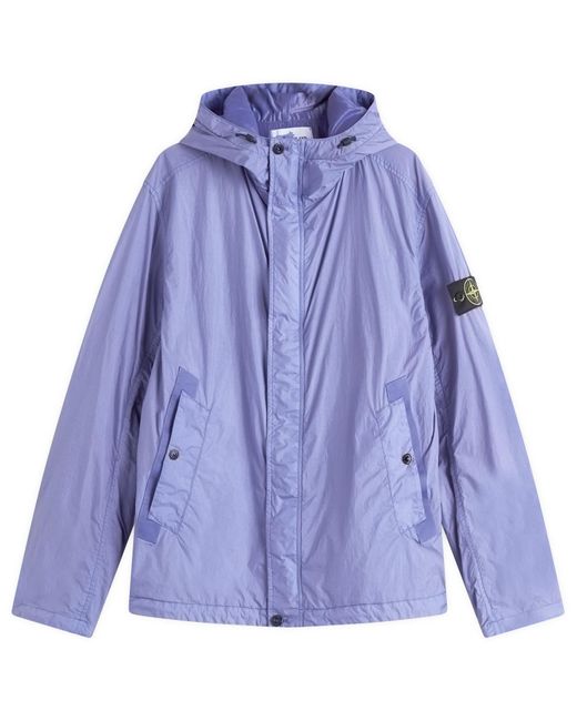 Stone Island Blue Crinkle Reps Hooded Jacket for men