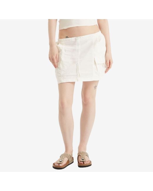 GOOD AMERICAN White Twill Mini Skirt