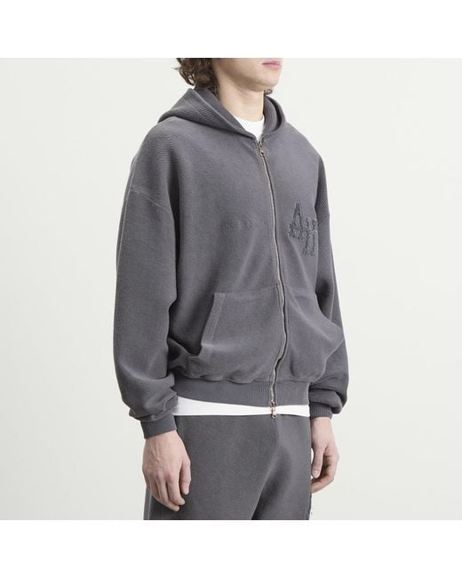 Annie Hood Gray Inside Out College Zip Hoodie for men