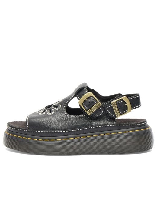 Dr. Martens Black Dunnet Flower Sandal