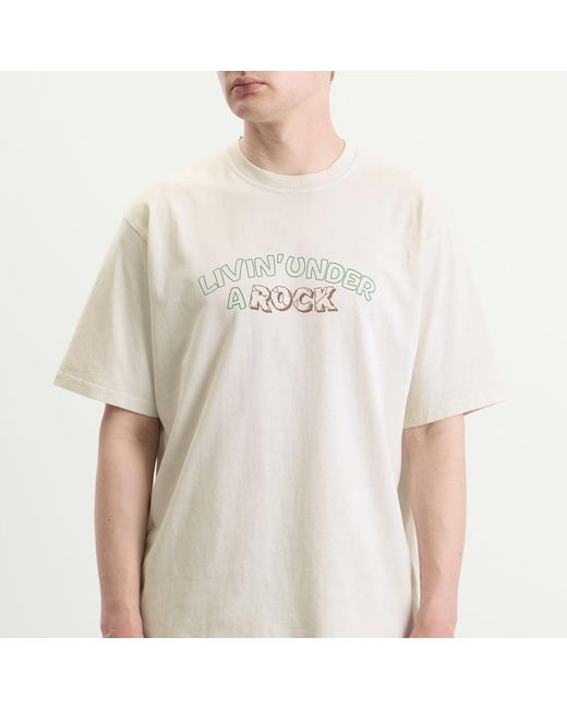 Gramicci White Livin' Pigment Dyed T-Shirt for men