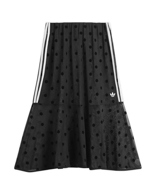 Adidas Black Polka Dot Sheer Midi Skirt