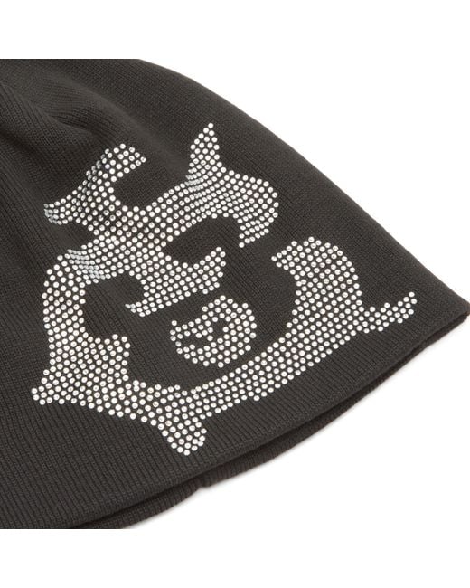 ICECREAM Black Crystal Beanie for men