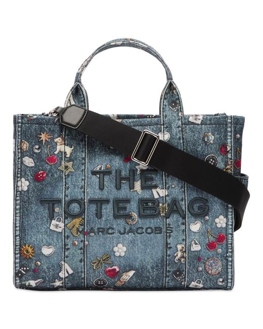 Marc Jacobs Blue The Medium Trompe L'Oeil Trinket Tote Bag