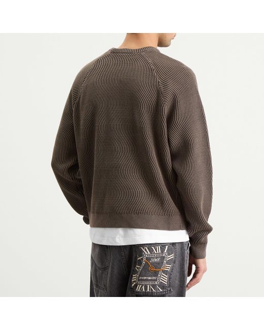 Dime Brown Wave Knit Sweater for men