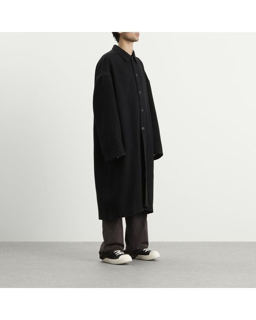 Rick Owens Black Buttoned Brad Coat for men