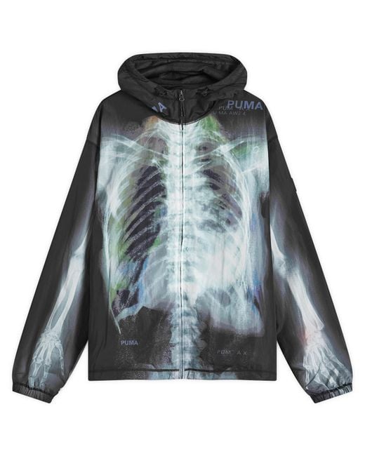 PUMA Black Water-Repellent Printed Lightweight Jacket