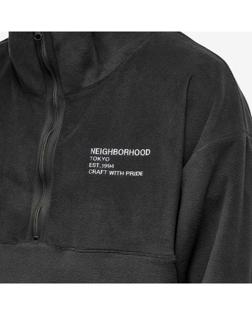 Neighborhood Black Fleece Half Zip Crew Sweater for men