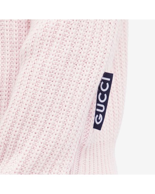 Gucci Pink Ribbed Crew Neck Knit Jumper for men