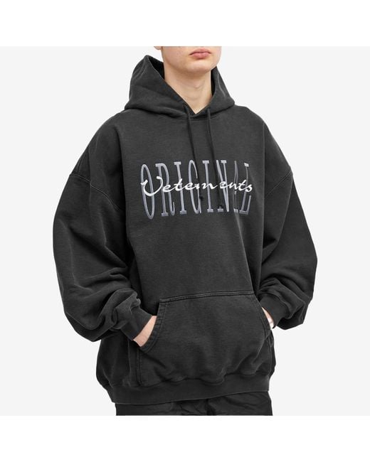 Vetements Black Original Logo Hoodie for men