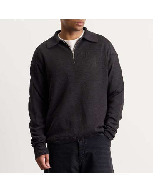 Studio Nicholson Black Heddy Zip Up Jumper for men