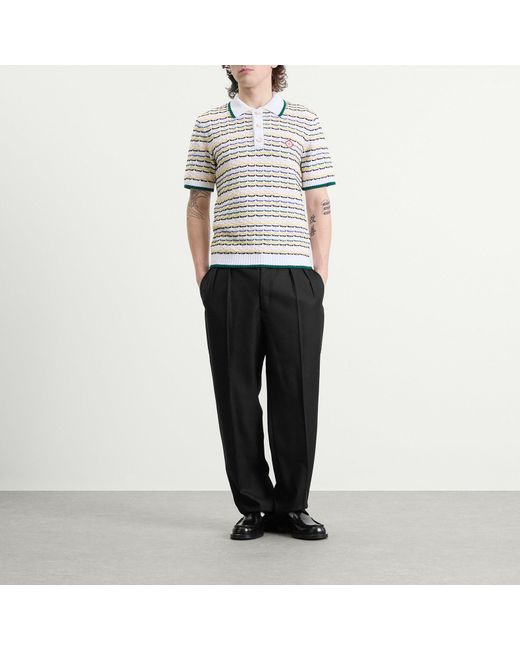 Casablanca Blue Tuck Stitch Polo Shirt for men