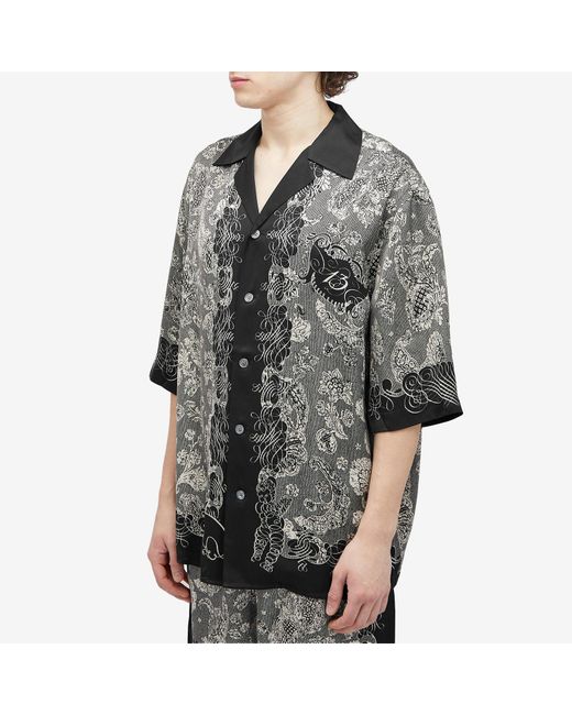 Acne Gray Sowen Building Print Vacation Shirt for men
