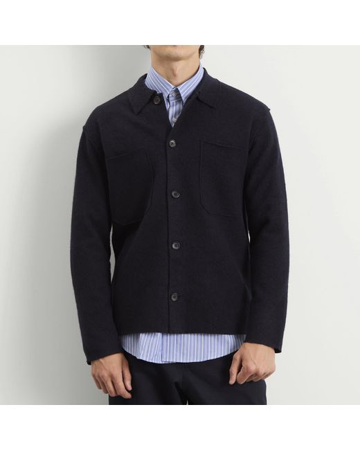 NN07 Blue Jonas Wool Overshirt for men