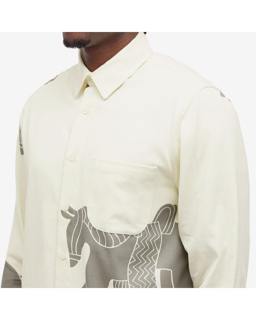 by Parra White Repeated Horse Shirt for men