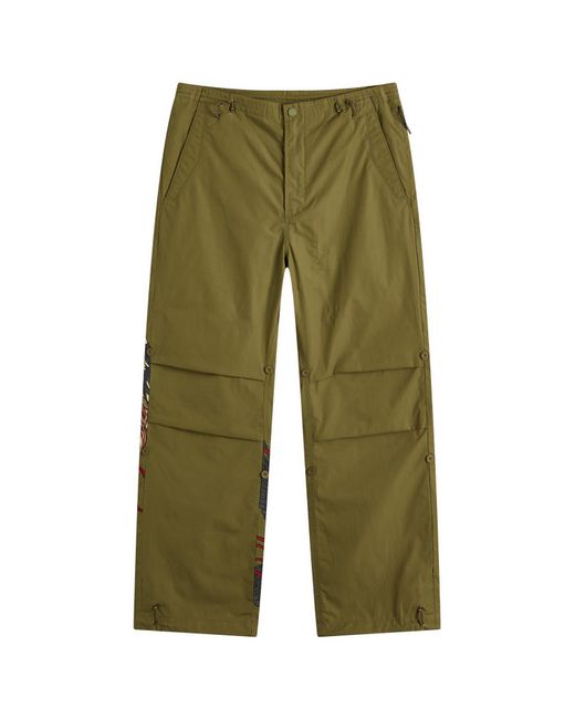 Maharishi Green Crow & Heron Loose Embroidered Snopants for men