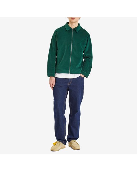 Dime Green Cord Zip Jacket for men