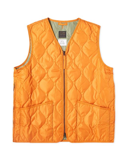 Taion Orange Military Zip Down Vest for men
