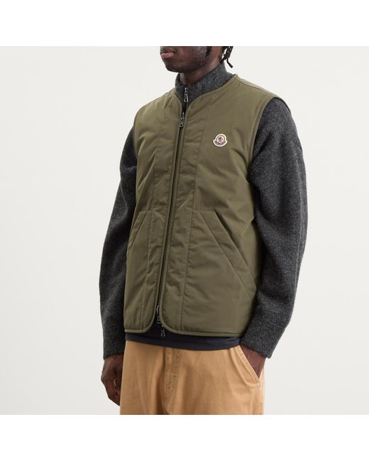 Moncler Green Roquille Brushed Cotton Shirt Jacket for men