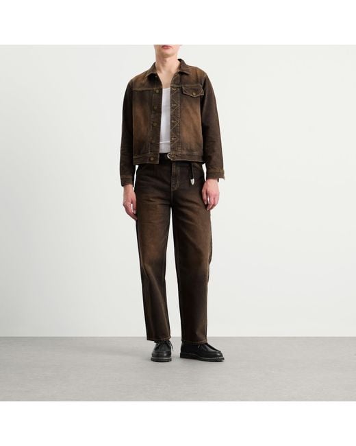 Carter Young Brown Arch Denim Jacket for men