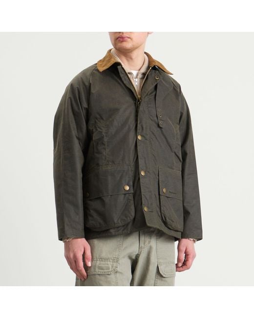 Barbour Gray Heritage+ Modified Beaufort Spectator Wax Jacket for men