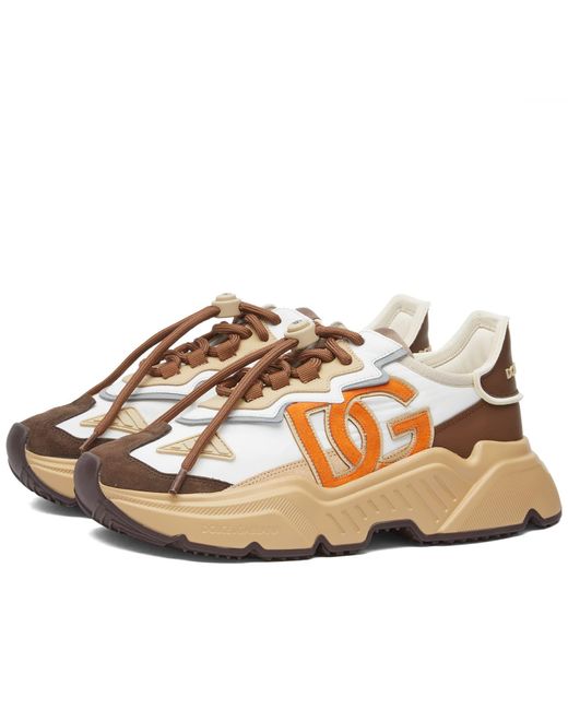 Dolce & Gabbana Brown Daymaster Canvas & Leather Sneaker
