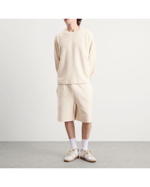 AMI Natural Reversed Non Brushed Fleece Shorts for men