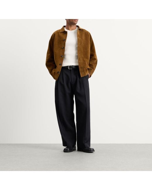 Studio Nicholson Green Bowe Suede Overshirt for men