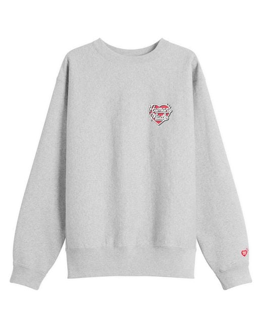 Human Made Gray Heart Heavyweight Sweatshirt for men