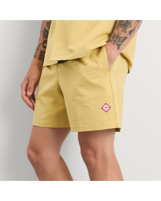 Casablanca Yellow Drawstring Cotton Jacquard Monogram Shorts for men