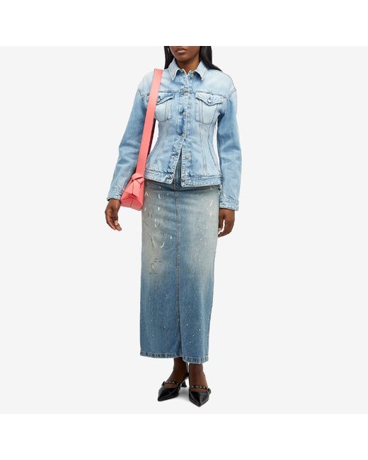 Acne Blue Philo Trafalgar Midi Skirt