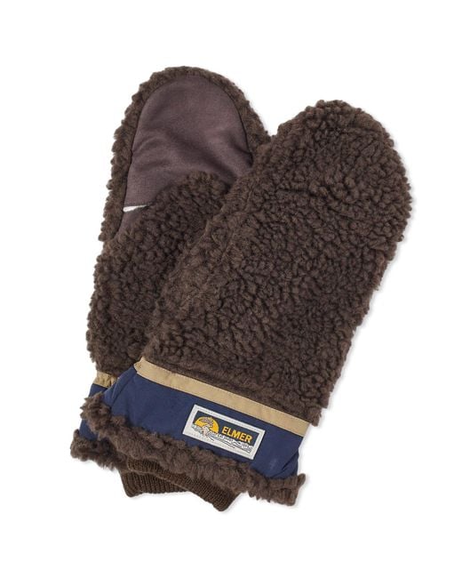 Elmer Gloves Brown Wool Pile Flip Mitten