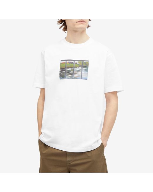 Norse Projects White Johannes Canal Print T-Shirt for men