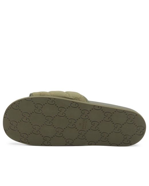 Gucci Green Rhein Open Slide for men