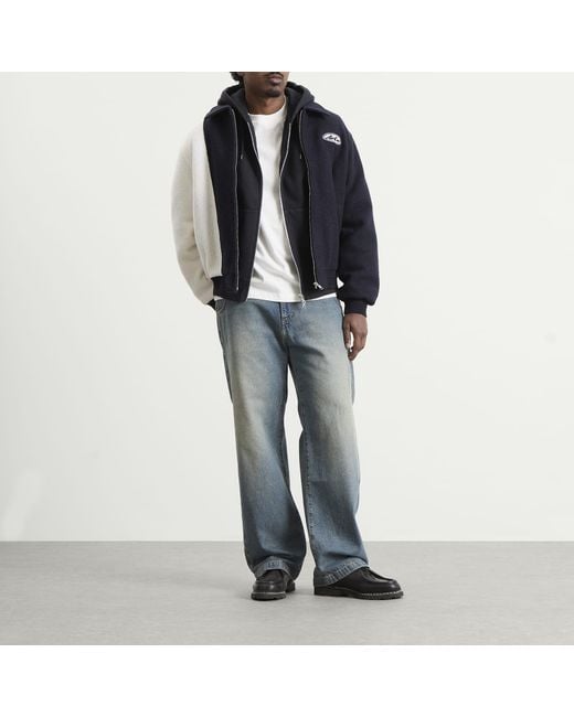 Arte' Blue Wool Varsity Jacket for men