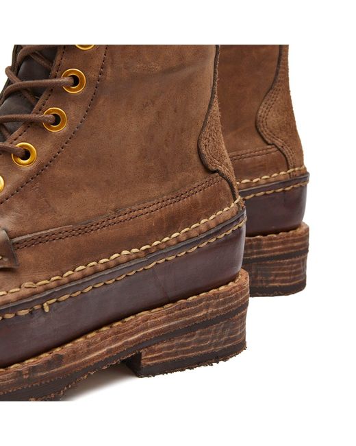 Visvim Brown Grizzly Camper Hi-Folk for men