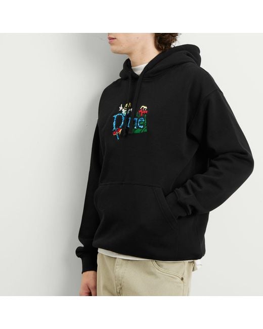 Dime Black Classic Fuzzy Hoodie for men