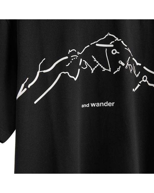 And Wander Black X Daijiro Ohara Map Key Print T-Shirt