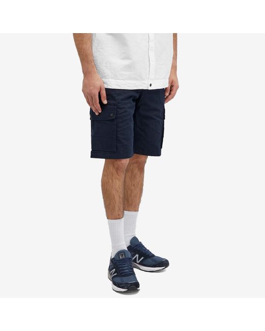 Stone Island Blue Supima Cotton Cargo Shorts for men