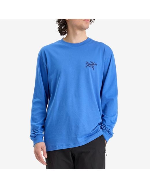 Arc'teryx Blue Kragg Sl Cotton Bird Tile Long Sleeve T-Shirt for men