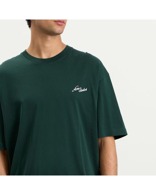 Acne Green Exford Small Venice Logo T-Shirt for men