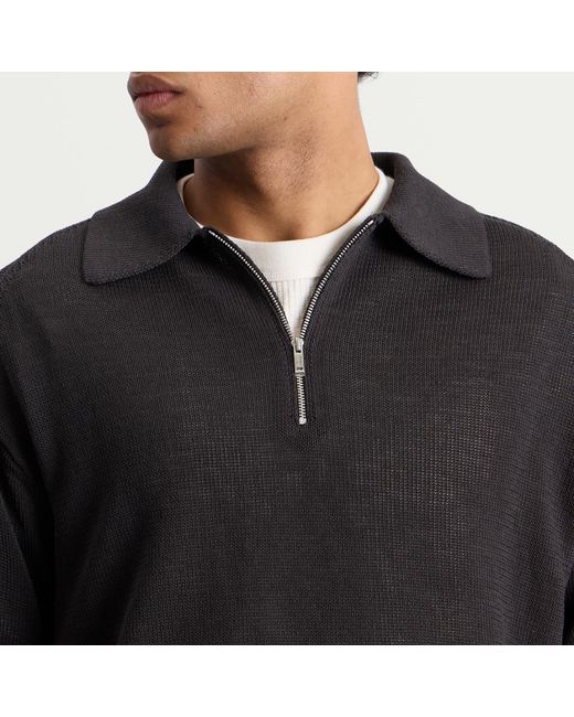 Studio Nicholson Black Heddy Zip Up Jumper for men